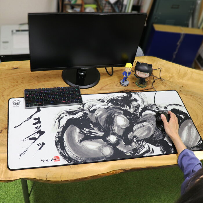 デスクマット アートデザイン ゲーミング大型 XXL マウスパッド 水墨画　相撲 ノコッタ　900×400×3mm テーブルマット ラップトップマット 超大型 ゲーミング ラージマウスパッド 滑り止め キーボードパッド オフィス レーザーマウス 光学式マウス 対応