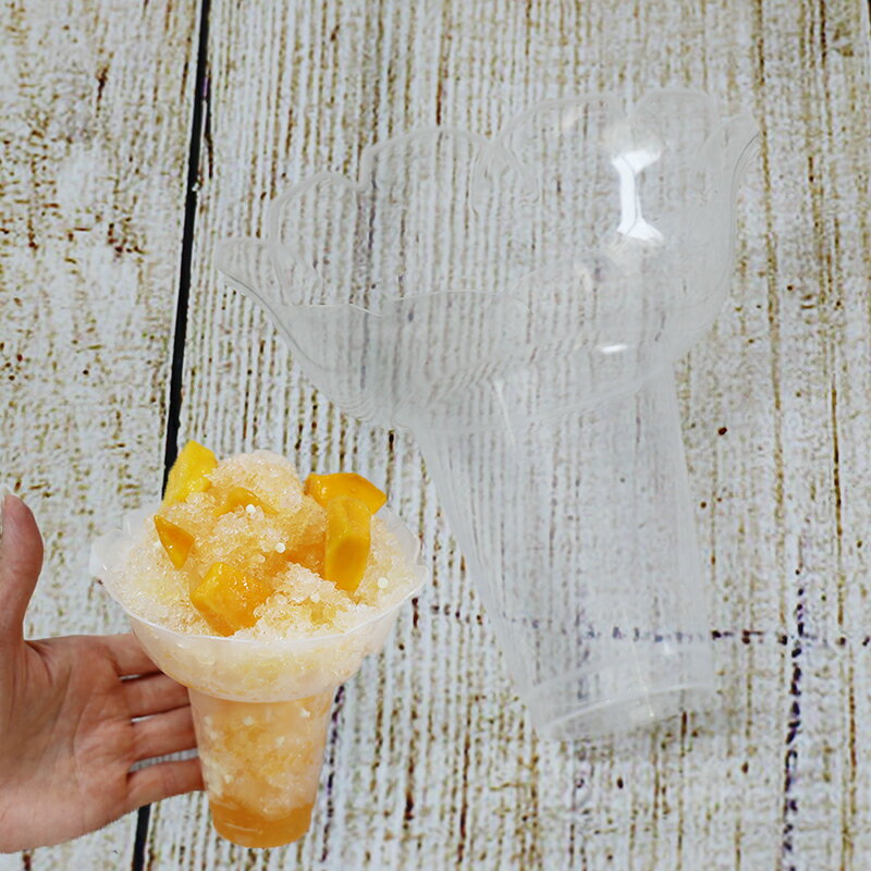 業務用かき氷用プラカップ 430cc 聖火カップ クリア(透明)300個セット【 メーカー直送 】 花型 業務用使い捨て食器 うつわ お祭り 氷カップ 学園祭 ...