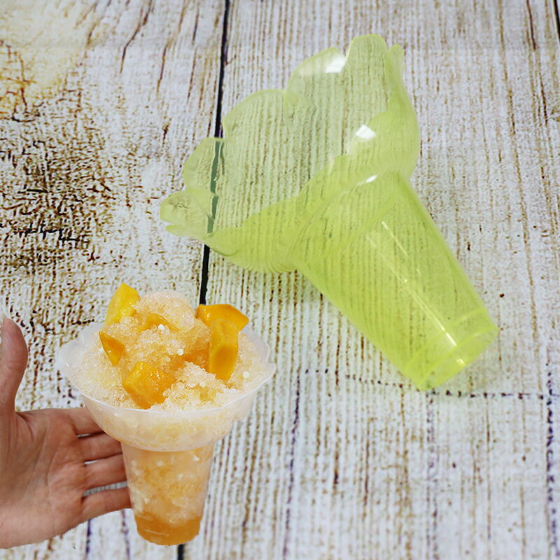 業務用かき氷用プラカップ 430cc 聖火カップ イエロー(黄色)300個セット【 メーカー直送 】 花型 業務用使い捨て食器 うつわ お祭り 氷カップ 学園祭...