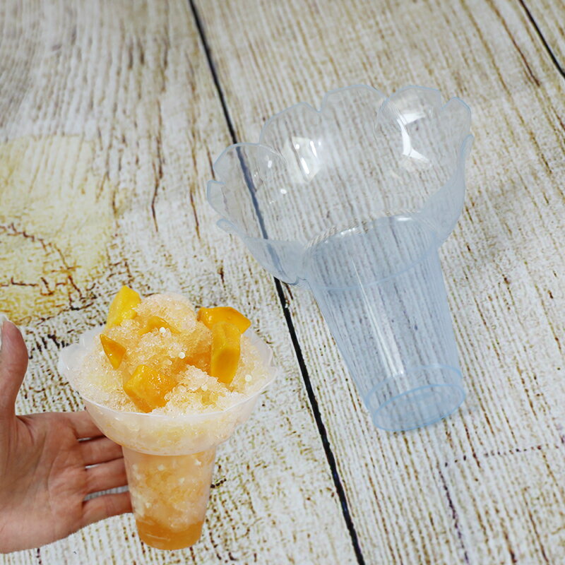 業務用かき氷用プラカップ 430cc 聖火カップ ブルー(青)300個セット【 メーカー直送 】 花型 業務用使い捨て食器 うつわ お祭り 氷カップ 学園祭 文...