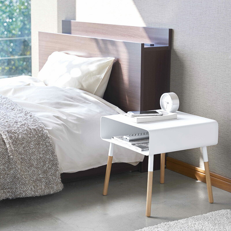 ★500円クーポン有★ 'ローサイドテーブル プレーン ホワイト 4229 ホワイト (メーカー直送)(本州・四国・九州送料無料) YAMAZAKI 山崎実業 ...