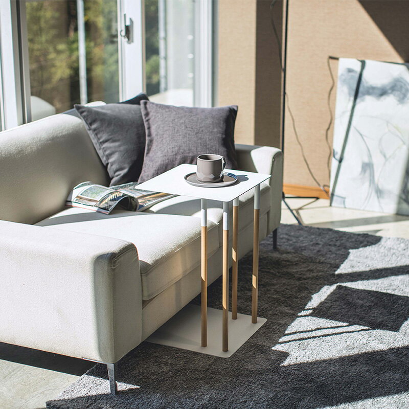 ★500円クーポン有★ '差し込みサイドテーブル プレーン ホワイト 4803 ホワイト (メーカー直送)(本州・四国・九州送料無料) YAMAZAKI 山崎実...