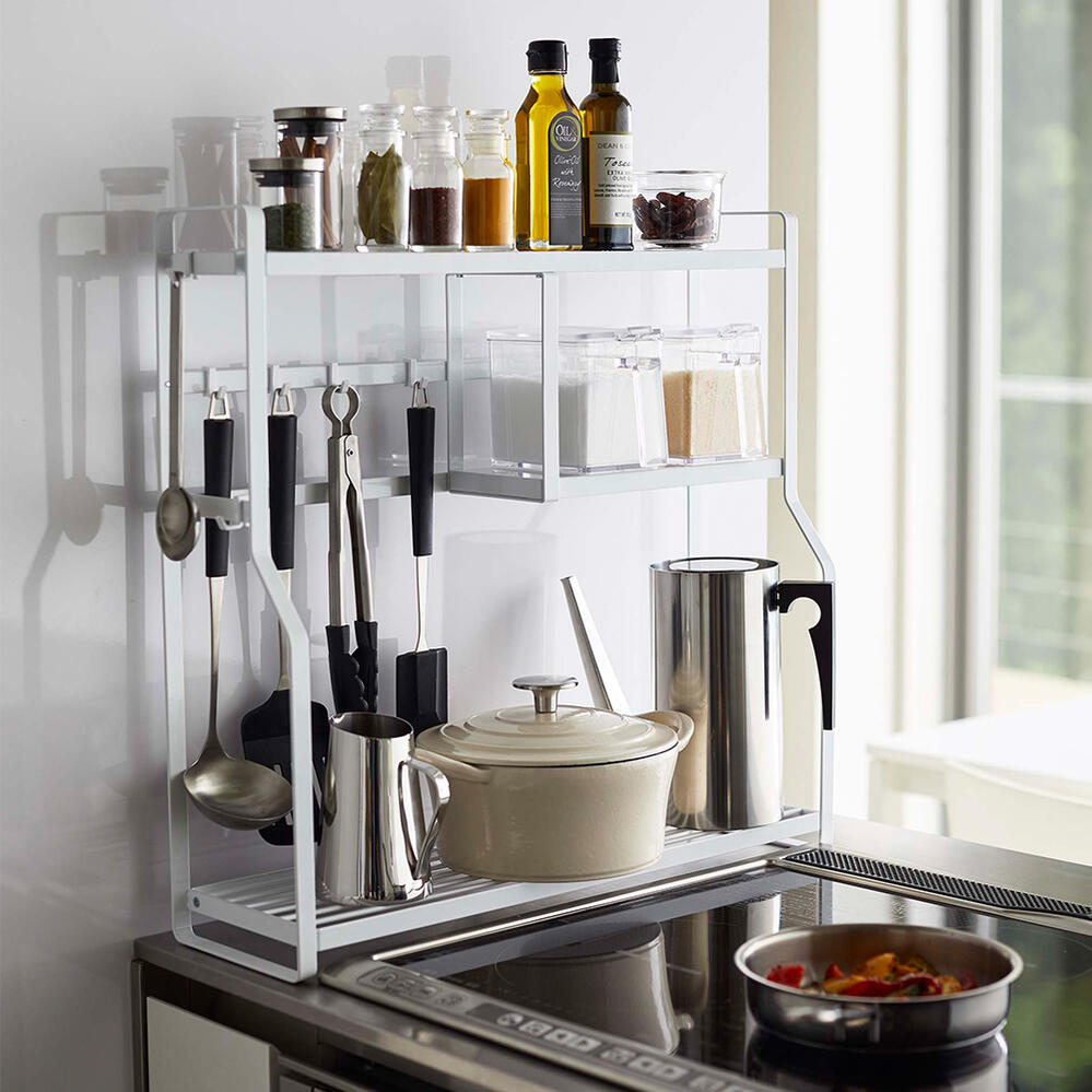 コンロサイドラック タワー tower KITCHEN STOVE STORAGE RACK TOWER タワー 5234 5235 ホワイト ブラック（本州 四国 九州送料無料） YAMAZAKI 山崎実業 コンロ ラック 棚 キッチン スリム