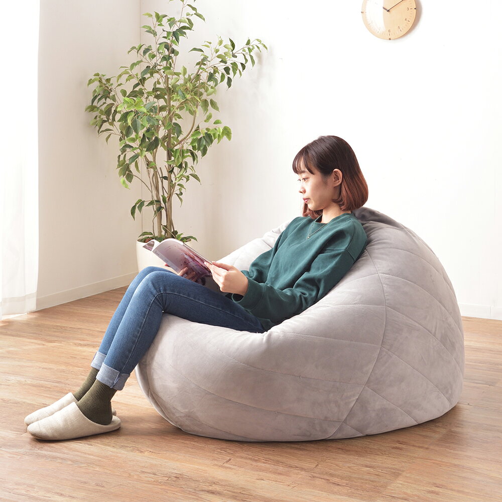 ★500円 クーポン有★ '大型 ビーズ クッション ソファクッション ボリューム ビッグ 座椅子 枕 背もたれ ビーズ 抱き枕 ソファ おしゃれ 無地 オレンジ グレー 大きい クッション [2]