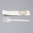 C−PLA フォーク 17cm 白 ホワイト 個包装 2,000本セット 紙袋 バイオプラスティック カトラリー PLA 使い捨て フォーク 耐熱 85℃ おし...