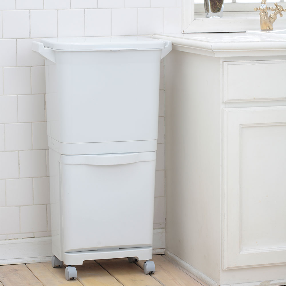 縦型分類ワゴンペール45S 白 ホワイト 45L 45リットル 15L 30L ゴミ ごみ 箱 ごみ箱 ゴミ箱 ごみばこ フタ付き ふた付き 蓋つき