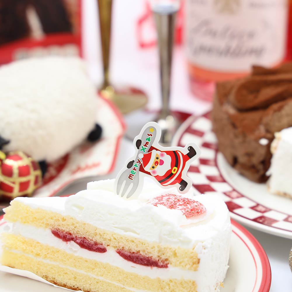 クリスマス ケーキピック（ハングリーサンタ） 50枚セット XG325 ケーキ 飾り ケー...