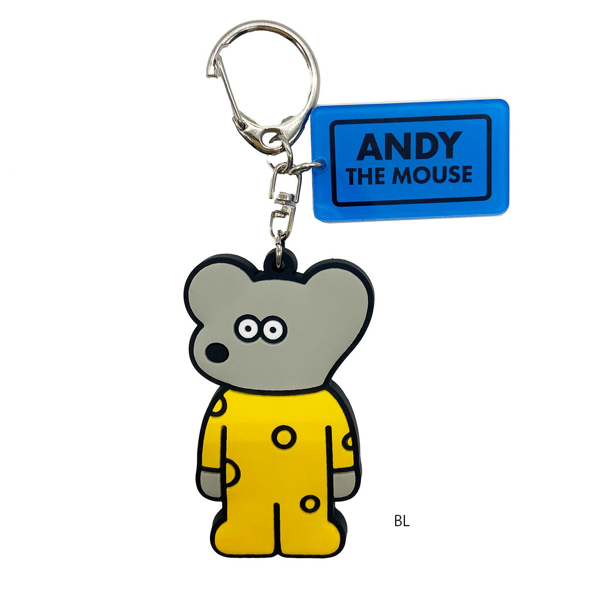 ANDY（アンディ）プレート付きラバーキーホルダー ねずみのアンディ デザイナー 松本セイジ チーズとねずみ キャラクター ラバー ゴム製 2