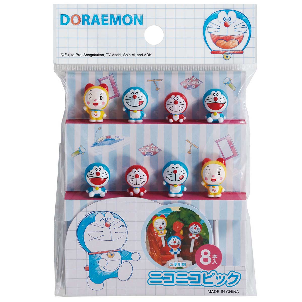 ドラえもん ニコニコピック 8本入 日本製 トルネ DM-1 オーエスケー キャラ弁 キャラ弁グッズ デコ弁 グッズ 子ども おべんとう