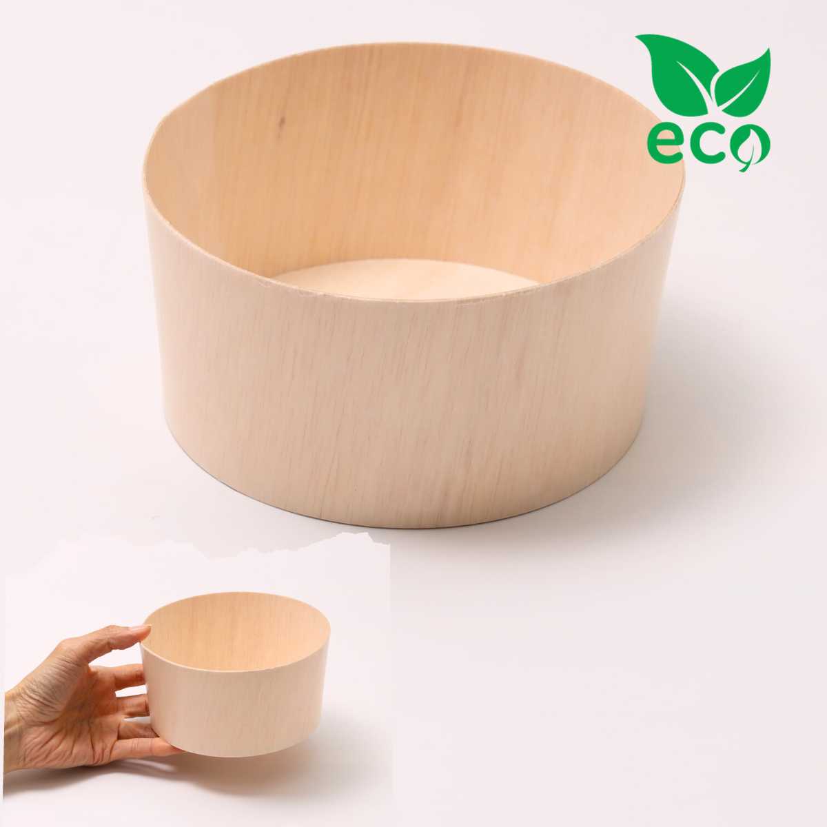 木製 薄板 容器 ファルカタ エコウッド容器 FLR-12B 丸型(本体)直径138 300個セット 138直径×70Hmm 業務用 大容量 パッケージ お弁当...