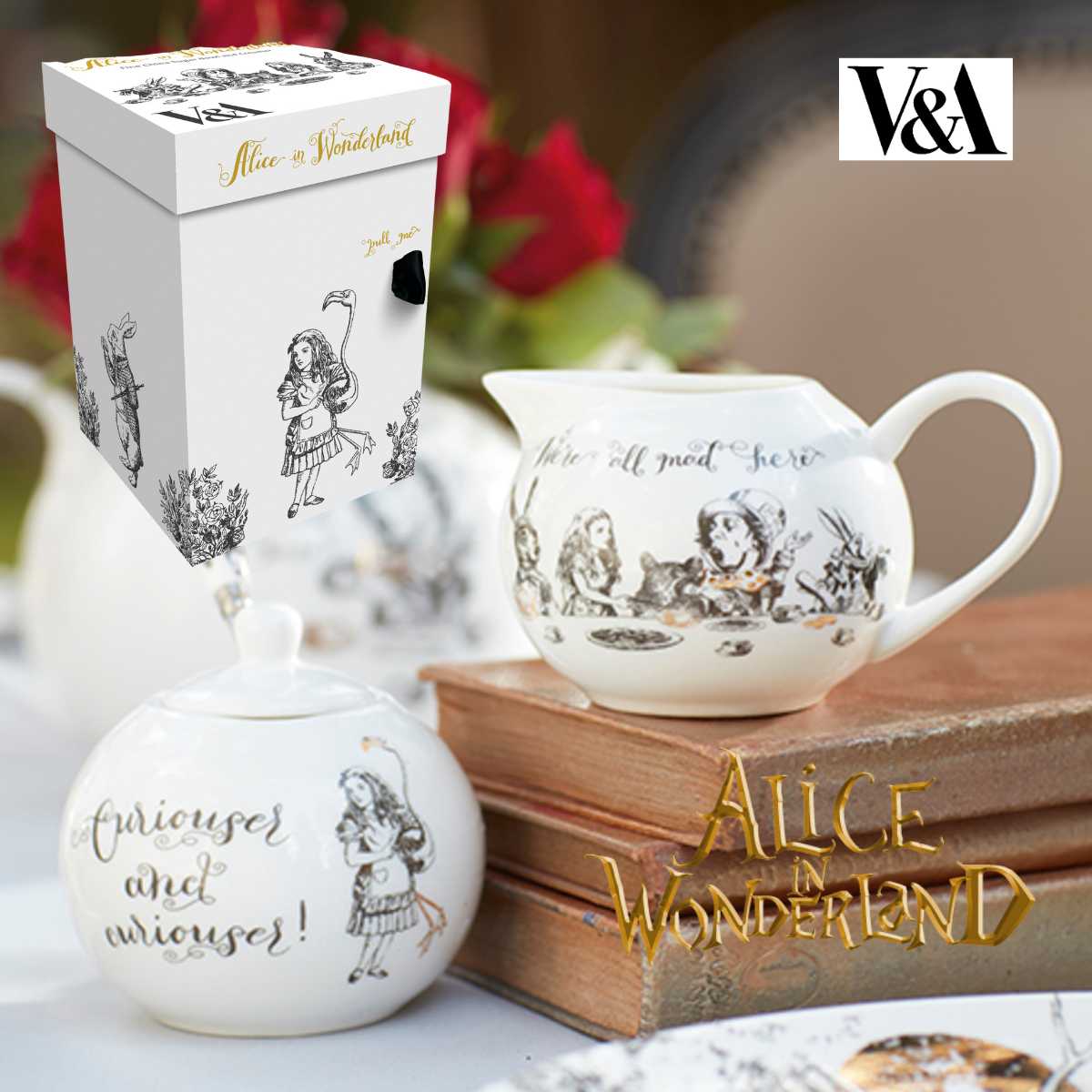 Victoria And Albert Alice In Wonderland V&A Alice シュガーボウル & クリーマー ヴィクトリア&アルバートアリス イン ワンダーランド ギフト 贈答品 プレゼント 御祝 記念品 食器 シュガーボール クリーマー ファインチャイナ