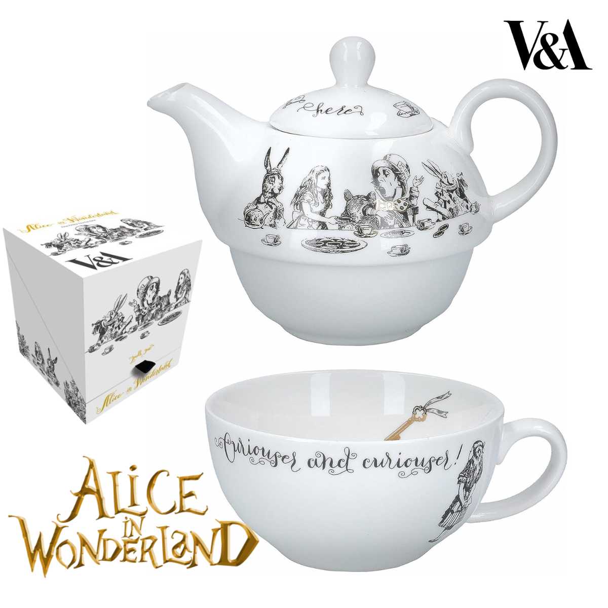 ティーセット Victoria And Albert Alice In Wonderland V&A Alice Tea for one ポット&カップ ヴィクトリア&アルバートアリス イン ワンダーランド ギフト 贈答品 プレゼント 御祝 記念品 食器 ポット カップ セット ファインチャイナ