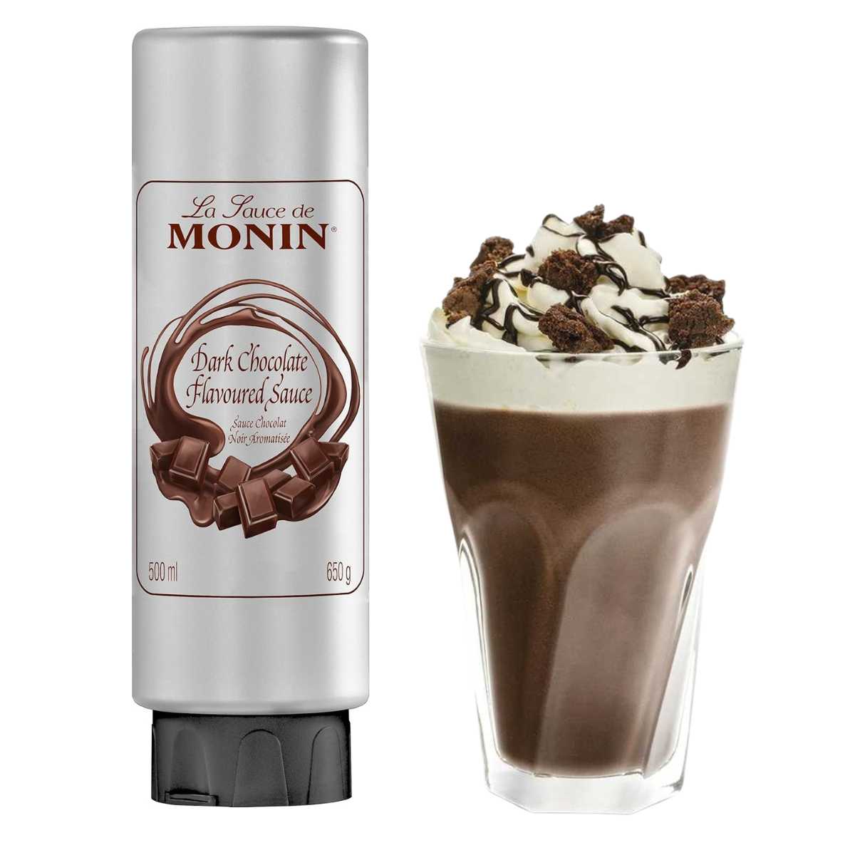 モナン MONIN ダークチョコレート・ソース 500ml（630g） チョコレートソース チョコソース チョコレート ソース ダーク カフェラテ カプチーノ ラテアート パフェ デザート' ホワイトデー ultramix-10043209 ウルトラミックス サンプル画像2