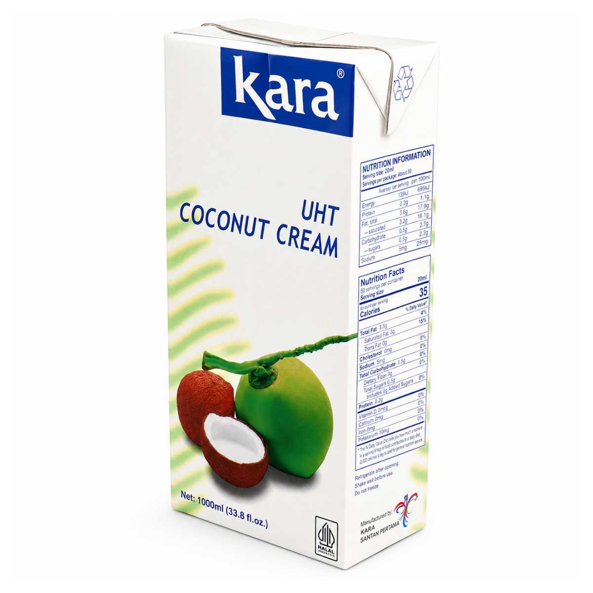 ウルトラミックスのココナッツクリーム ココナッツミルク 業務用 1000ml×6本 1L Kara カラ UHT 脂肪分24% 紙パック ブリックパック 大容量 濃厚 エスニック タイ料理 カレー グリーンカレー スイーツ デザート 製菓材料 パン作り ケーキ お菓子作り 植物性 食材 調味料｜アングル2