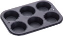 Black マフィンパン6P (マフィン・マドレーヌ焼き型)ブラック 焼き型 ケーキ型 型 マフィン カップケーキ お菓子作り 製菓道具 マフィン型