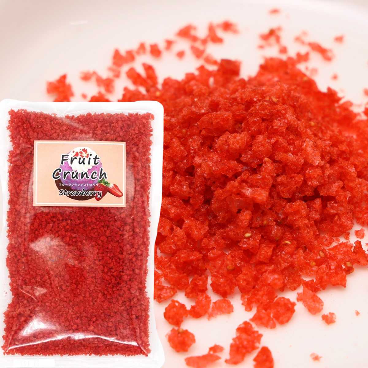 フルーツクランチ ストロベリー 100g 業務用 製菓 材料 ストロベリー クランチ トッピング ケーキ アイス デザート パフェ 苺 ストロベリー いちご イ...