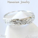 ハワイアンジュエリーの指輪（レディース） ハワイアンジュエリー リング シルバーリング 指輪プルメリアスクロール・シルバー/ring-73ハワイアンジュエリーリング