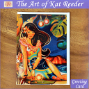 【カットリーダー】【KAT REEDER】ART PRINT GREETING CARD Beautiful Wahine【グリーティングカード】【アートプリン...