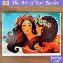 【カットリーダー】【KAT REEDER】ART PRINT GREETING CARD Hawaiian Girls【グリーティングカード】【アートプリント】...