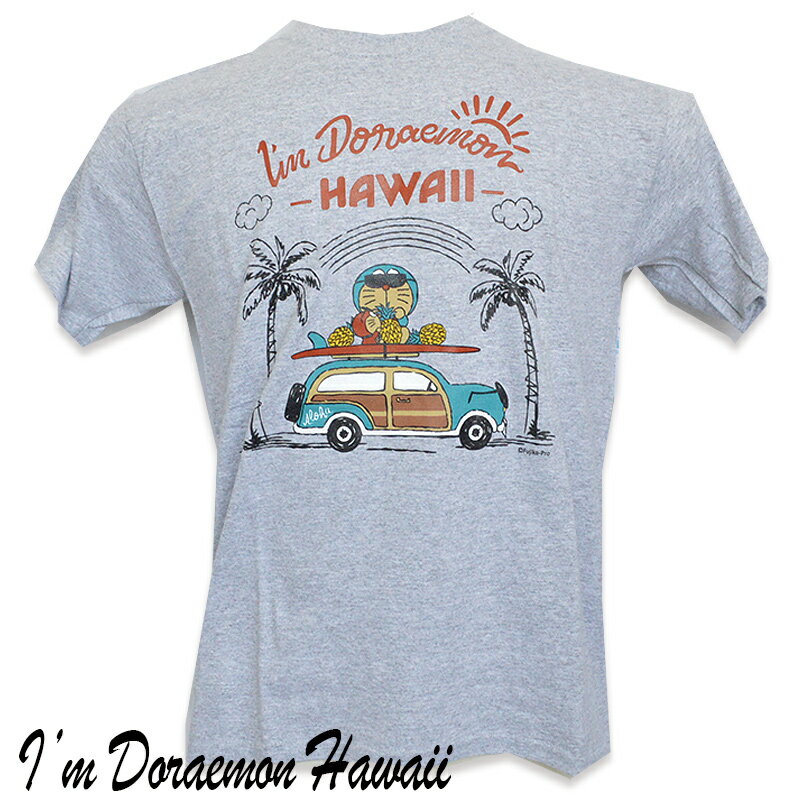 NEO Plaza I'm Doraemon HawaiiI'm DoraemonTシャツ「Woddy Car」（GRAY）（US Youth size L)キッズ Lサイズ(11～12歳、身長140cm前後)Hawaii ハワイ雑貨 ハワイアンハワイ買い付け　ハワイ限定　ハワイアン雑貨