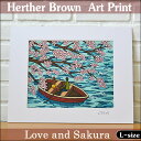 【ヘザーブラウン】【Heather Brown】2017 NEW ARTART PRINT L Love and Sakuraへザー ブラウン・アートプリント【ヘザー・ブラウン】【Hawaii】【ハワイ 雑貨】ハワイアン雑貨【ハワイアン】