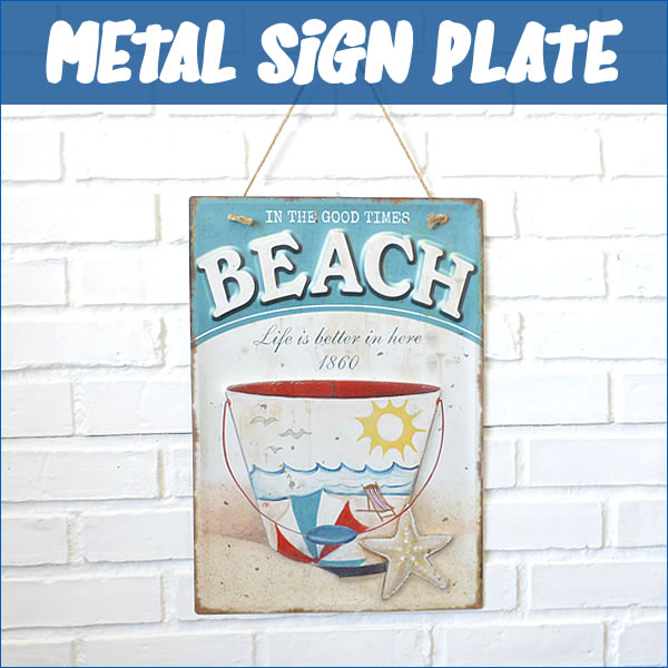 ƥĴ᥿륵ץ졼METAL SIGN PLATE L BEACHסHawaiiۡڥϥ磻ߡۥϥ磻󻨲