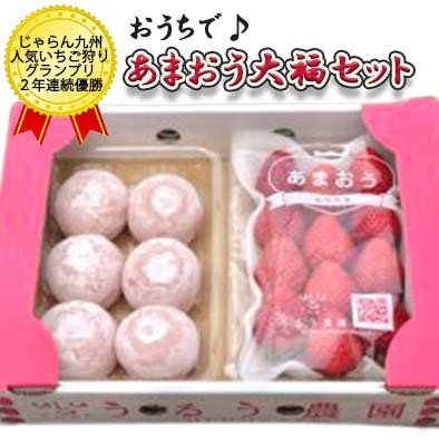 【認証率1％ 特別栽培】あまおう 大福 いちご大福 セット 福岡県産 ・あまおう1パック280g・絶品大福6つ