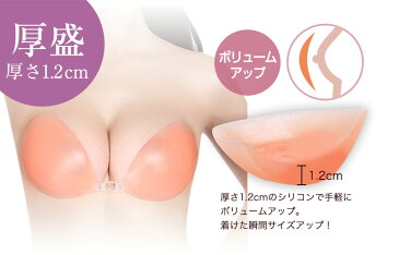 厚盛 シリコンブラ 盛れる 粘着力 A/B/C/D ヌーブラ に負けない ヌーブラソープで洗える 貧乳 ちっぱい 撲滅 水着用 キャバ スナック ドレス パーティー 谷間 爆乳 小さめ 大きい ベージュ