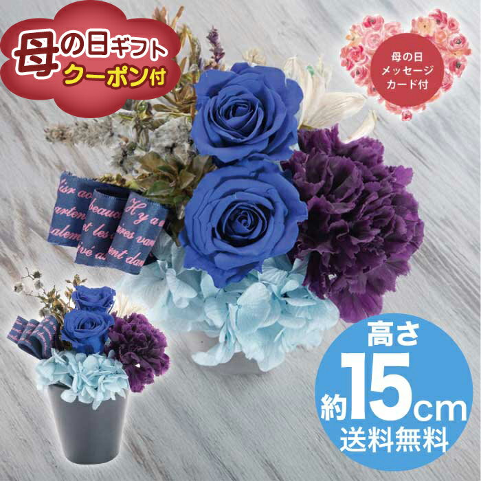Rakuten - ＼期間限定500円OFFクーポン付／母の日 5/8-10お届け プリザーブドフラワー フルールスーリル ブルー 2026 ギフト ブリザードフラワー HANA 花 hana お祝い プレゼント 5000円 送料無料 [直送商品]