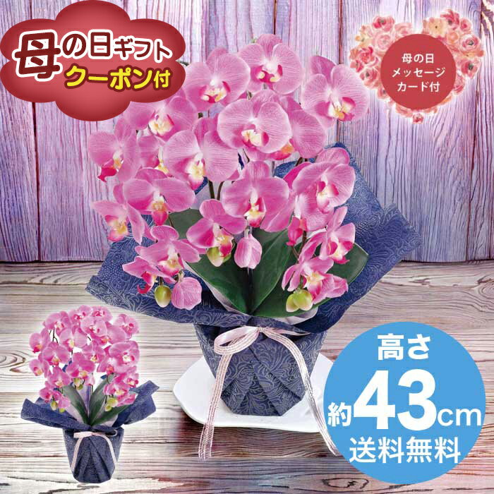 ＼期間限定500円OFFクーポン付／母の日 5/8-10お届け 造花 アーティフィシャルフラワー ミニ胡蝶蘭3本立ち　ダークラベンダー 2026 ギフト HANA 花 hana お祝い プレゼント 胡蝶蘭 5000円 送料無料 [直送商品]