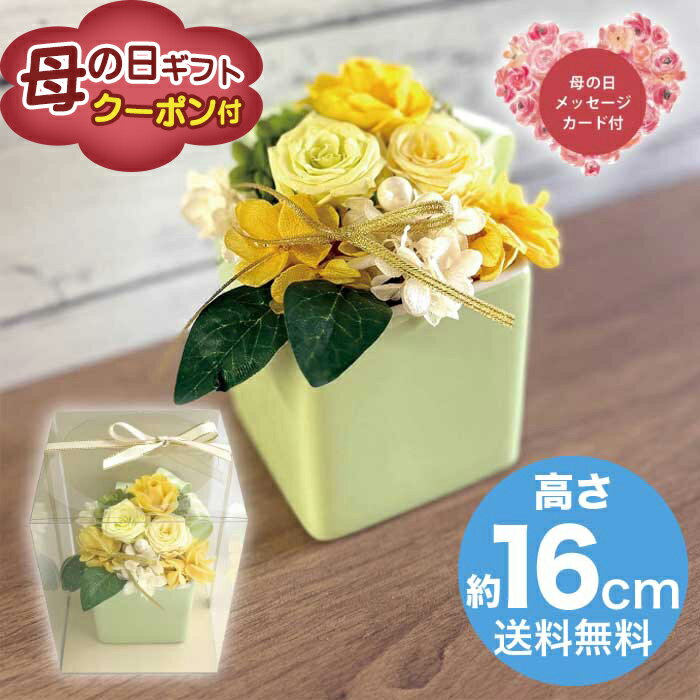 Rakuten - ＼期間限定500円OFFクーポン付／母の日 5/8-10お届け ギフトアレンジメント　エクラン　イエロー 2026 ギフト ブリザードフラワー HANA 花 hana お祝い プレゼント 4000円 送料無料 [直送商品]