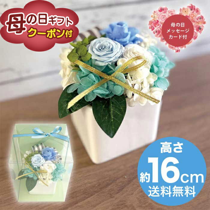 Rakuten - ＼期間限定500円OFFクーポン付／母の日 5/8-10お届け ギフトアレンジメント　エクラン　ブルー 2026 ギフト ブリザードフラワー HANA 花 hana お祝い プレゼント 4000円 送料無料 [直送商品]