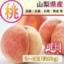 山梨県産 もも ミックス 白鳳・白桃・黄金等 約2kg 1箱 6〜8玉 2025 ギフト フルーツ 旬 デザート 果物 桃 momo 販売 産地 送料無料 食品...