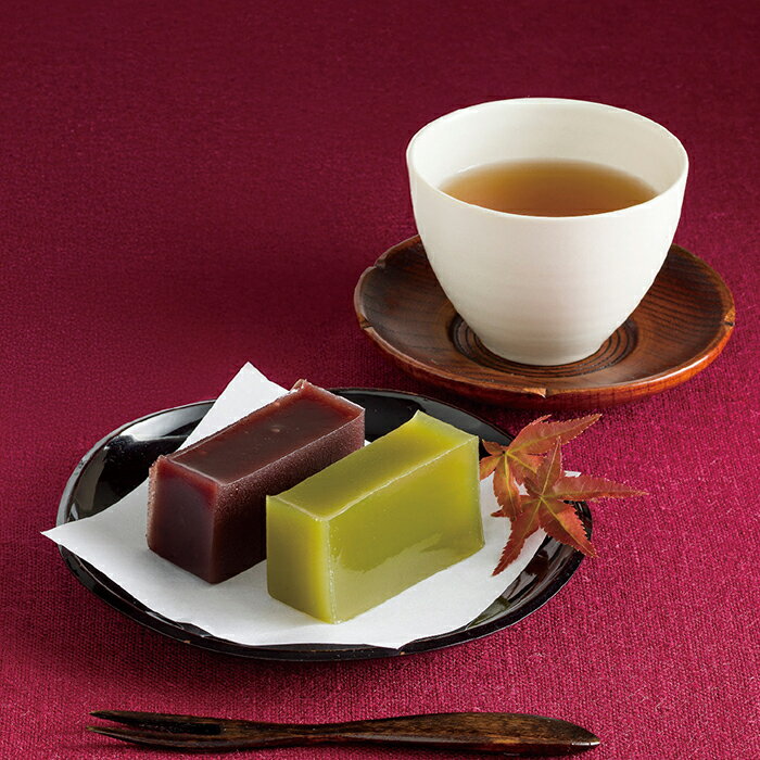[直送商品]菓心谷常 絹ごし羊羹(抹茶・小倉)2本・お茶3種セット (1280-033)