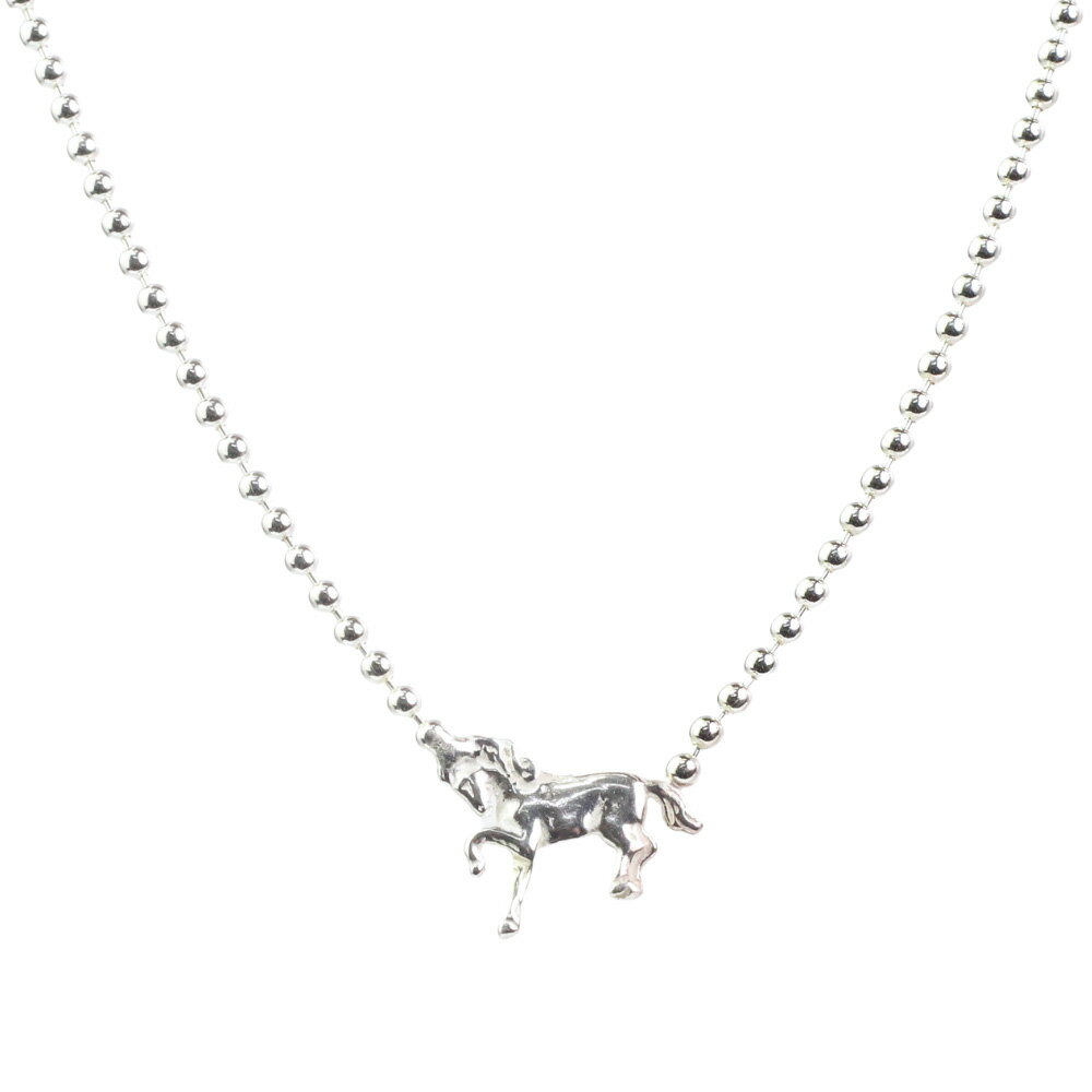 Rakuten - MD　シルバーネックレス-シングルホース-ボールチェーン【022328】｜乗馬 馬 アクセサリー ホース デザイン シルバー925 パーティー 上品 エレガント