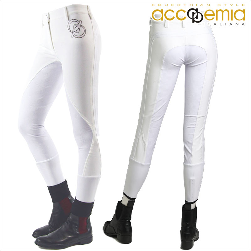 アカデミアイタリアーナ マスタークラス-パワーグリップ(レディース) | 乗馬用品 乗馬ズボン キュロット レディース 女性 尻革 シリコン 競技会 白キュロッ...