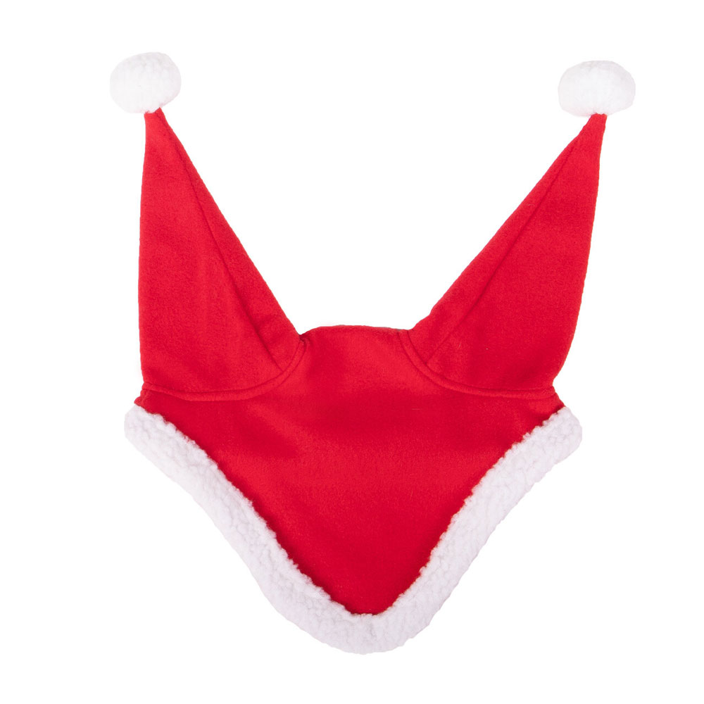 QHP　クリスマスイヤーネット-サンタ｜乗馬用品　馬具　馬　クリスマス　Xmas X'ma...