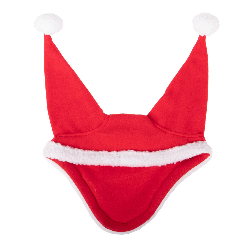 QHP　クリスマスイヤーネット-サンタ｜乗馬用品　馬具　馬　クリスマス　Xmas X'ma...