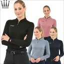 Spooksロングスリーブスポーツシャツ コーラ | 乗馬用品 乗馬 レディース 女性 長袖 涼しい メッシュ ジッパー付き スタイリッシュ