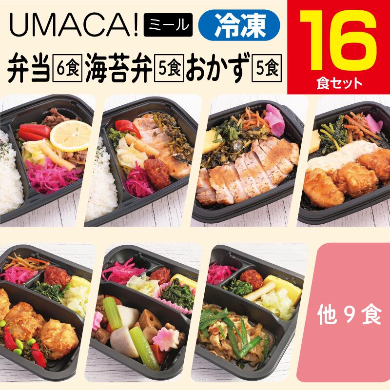 【冷凍弁当〈弁当6食・海苔弁5食・おかず5食〉16食セット】 弁当 簡単 レンチン 冷凍食品 冷凍惣菜 惣菜 九州 ご当地 美味しい グルメ 和食 温めるだけ 時短 保存 UMACA 冷凍
