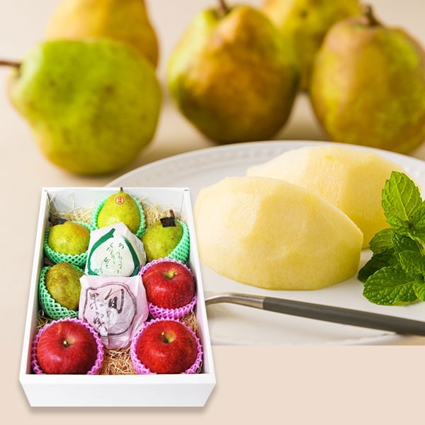 予約受付中：11月下旬頃より発送予定|プレミアム洋梨ラフランスと【蜜入り保証】ふじりんご約3kg(8～12玉)のサムネイル