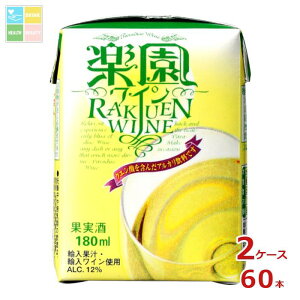清洲桜醸造 楽園ワイン ミニ 白180ml紙パック×2ケース(全60本)送料無料