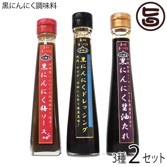 黒にんにく調味料3種セット(ドレッシング、醤油たれ、梅ソース)×各2本 沖縄 健康管理 調味料 人気 1