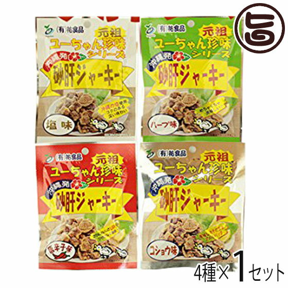 砂肝 ジャーキー 4種(各45g)×各1袋セット 沖縄 人気 土産 おつまみ 珍味