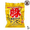 【名称】豚皮揚げ 【内容量】40g×1袋 【賞味期限】製造日より40日　※未開封時 【原材料】豚皮(沖縄県産）、塩(沖縄の塩 シママース100％使用)、豚背脂　一部に豚肉を含む 【保存方法】直射日光・高温多湿を避け、できるだけ涼しいところに保存して下さい。 長期に渡りお召し上がりいただく場合は冷凍保存をお勧めします。 食べる分だけレンジ等で解凍してください。 【お召上がり方】そのままスナックとして、煮物、炒め物、焼きそば、カレーの具としてもおすすめ。【栄養成分表示】(40g当り) エネルギー 247kcal　たんぱく質 19g　脂質 19g　炭水化物 0g　食塩相当量 0.6g　※この表示値は目安です【JANコード】4560168610047 【販売者】株式会社オリーブガーデン（沖縄県国頭郡恩納村） メーカー名 ハネマルフーズ 原産国名 日本 産地直送 沖縄県 商品説明 〜トンピー（豚皮）とは〜沖縄県産の豚皮を揚げたものです。味は沖縄の塩シママースやきしおのみ100％使用。そのままお召し上がりいただけます。他、お鍋やお味噌汁やカレーと一緒に煮込むことでプルプルもちもち食感！。ひとつで食感が二度楽しめる不思議なスナック。クリームチーズ、アイスクリーム、他スパイシーソースなどとディップしても。お好みの市販粉末調味料シーズニングを振りかけてもおいしく頂けます。〜MEC食・断糖肉食・糖質制限食をされている方に〜ぱりぱり食感のスナック菓子が食べたいけど・・・もうジレンマに悩なくても大丈夫です。ポテトチップスの「アクリルアミド」が心配で代わりのおやつを探されている方へもおすすめです。ぜひ、かむかむ30してください。 安全上のお知らせ 開封後は、お早めにお召し上がりください。レターパックプラス便で配送予定です着日指定：×不可 ギフト：×不可 ※生産者より産地直送のため、他商品と同梱できません。※納品書・領収書は同梱できません。　領収書発行は注文履歴ページから行えます。 こちらの商品は全国送料無料です