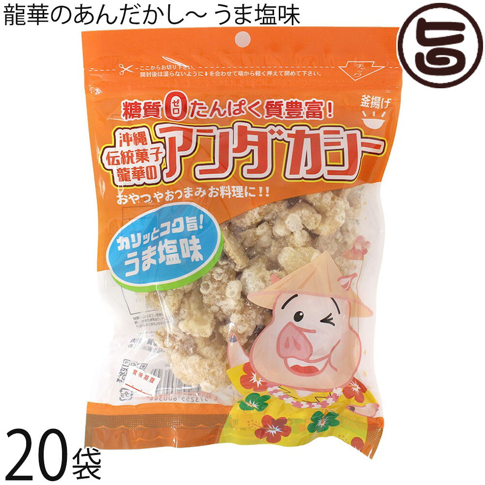 龍華のあんだかし〜 うま塩味 70g×20袋 油かす 糖質ゼロ 沖縄 人気 糖質制限 健康管理 MEC食 土産 アンダカシー