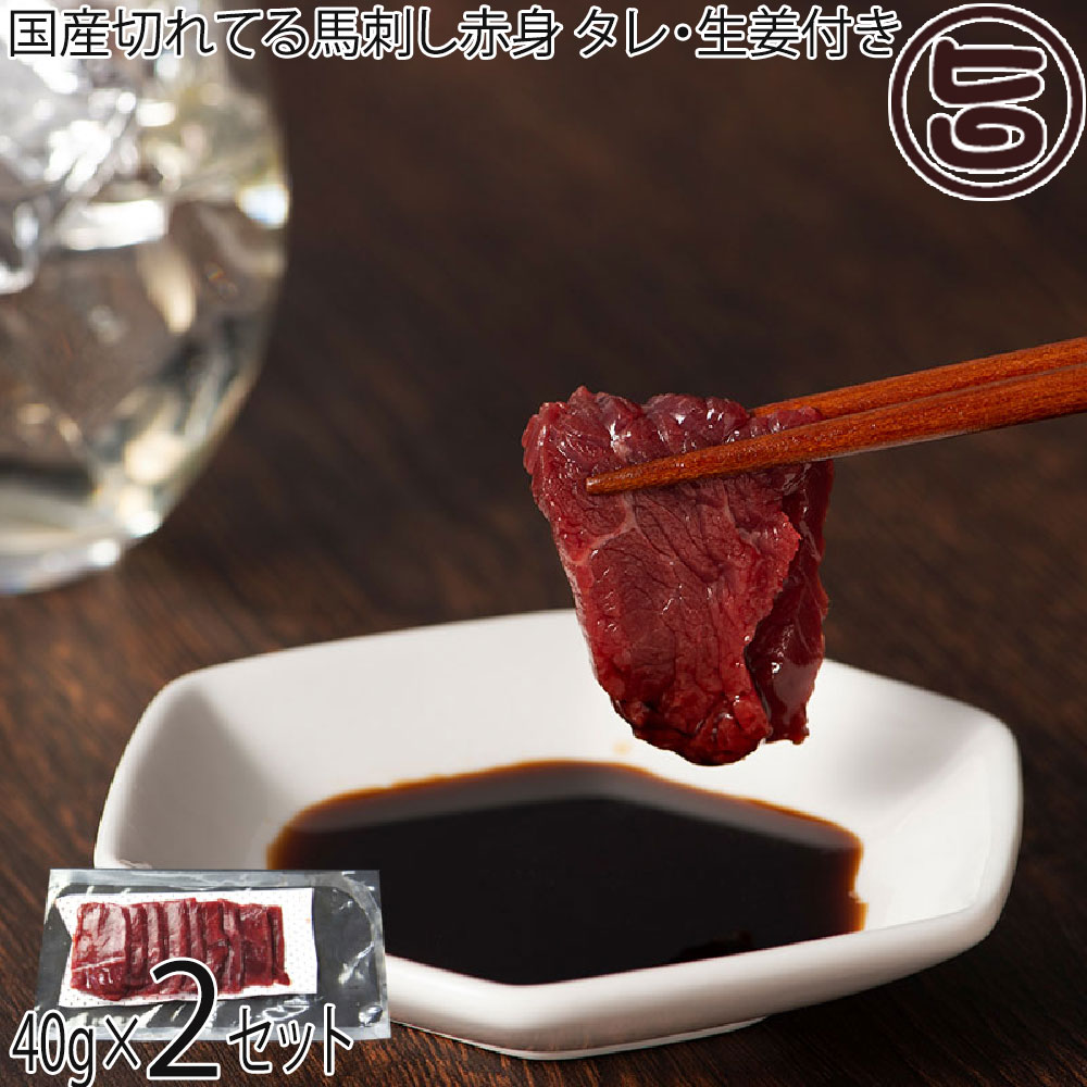 ギフト フジチク 国産 切れてる馬刺し 赤身 40g×2P タレ・生姜付き 熊本県 土産 人気 馬肉 低カロリー 低脂質 ご自宅用に 贈り物に