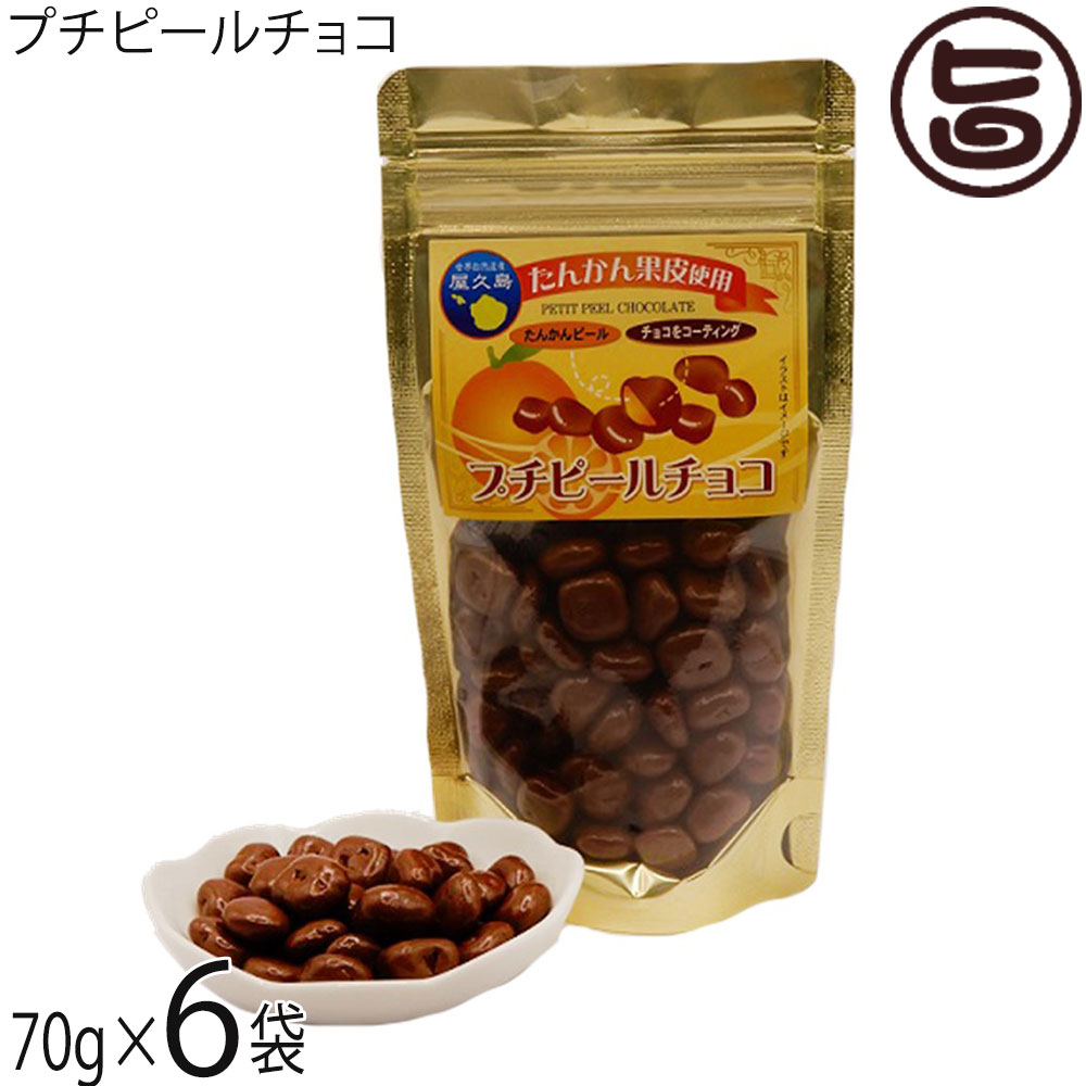 屋久島ふれあい食品 プチピールチョコ 70g×6個セット 屋久島産たんかん果皮使用 一口サイズ チョコ 菓子 鹿児島 土産