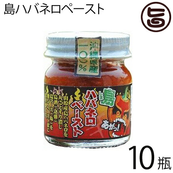 島ハバネロペースト 40g×10瓶 沖縄県産島ハバネロ100% 泡盛と島塩でペースト状に仕上げた超激辛スパイス 素材そのものの風味をいかした逸品 沖縄土産にもおすすめ