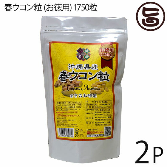 沖縄産春ウコン粒 (お徳用) 350g(200mg×1750粒) ×2P 沖縄 健康管理 うこん 鬱金 国産 沖縄 土産